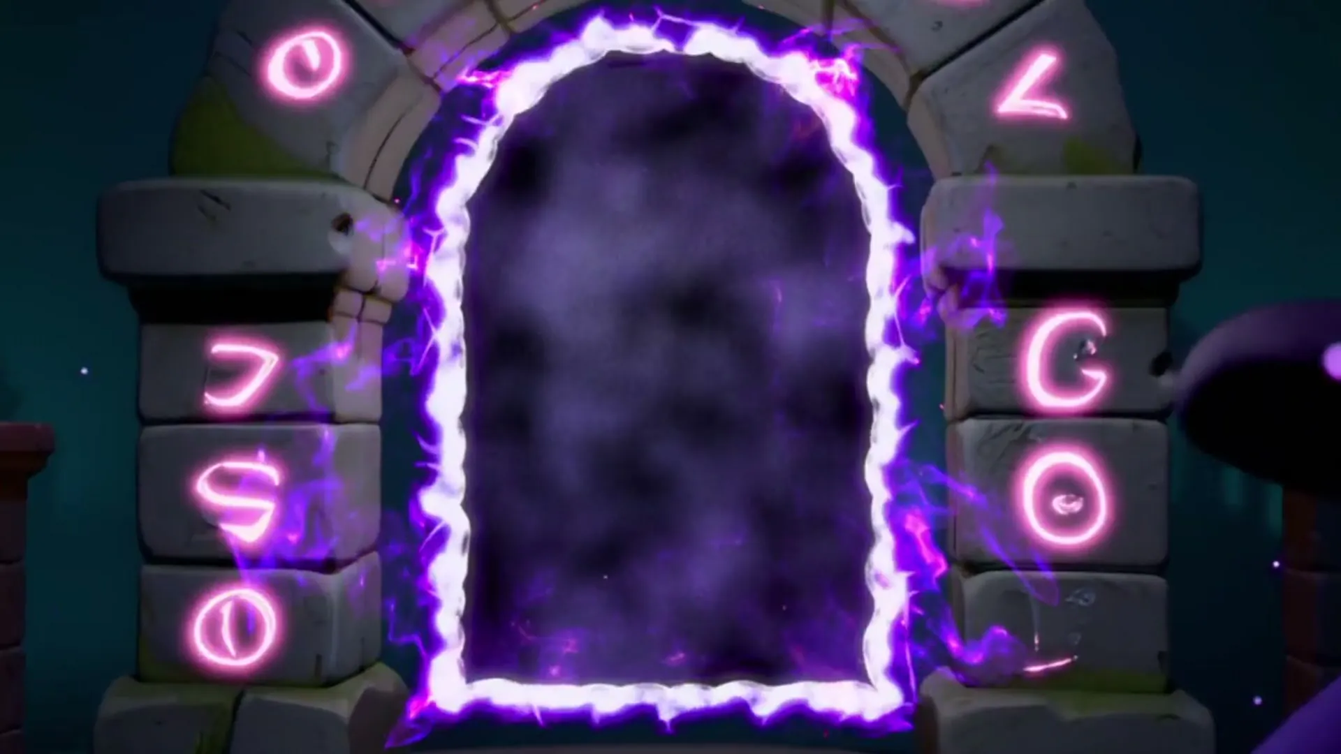The Wizard Trees portal, lit up